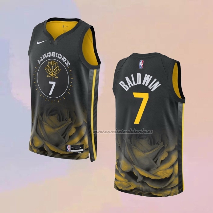 Camiseta Golden State Warriors Patrick Baldwin NO 7 Ciudad 2022-23 Negro